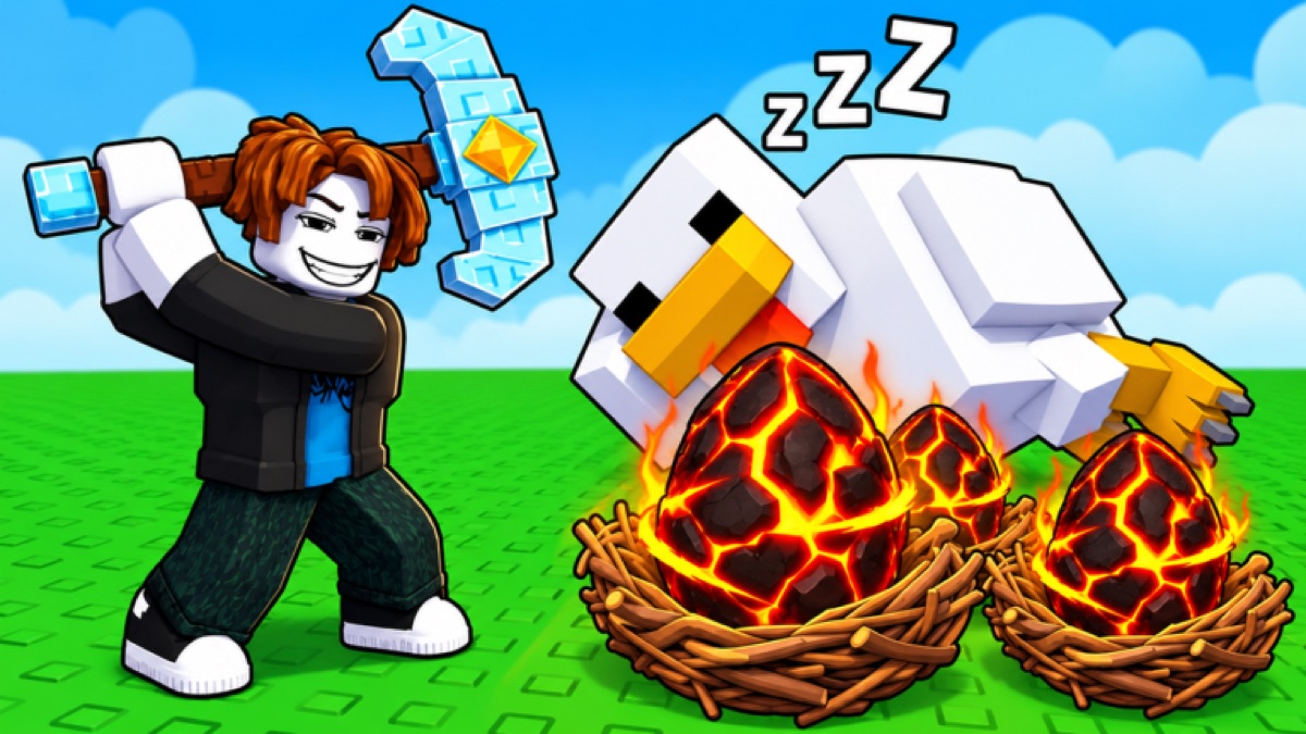 Break and Steal an Egg Roblox gameplay showing a player breaking an egg inside a guarded zone